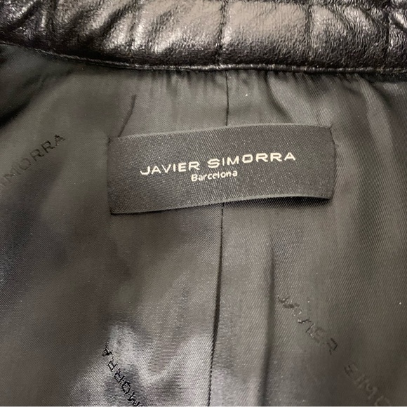 Javier Simorra Barcelona Vegan Faux Leather Quilted Zipper Track Detail Vest - Picture 2 of 14